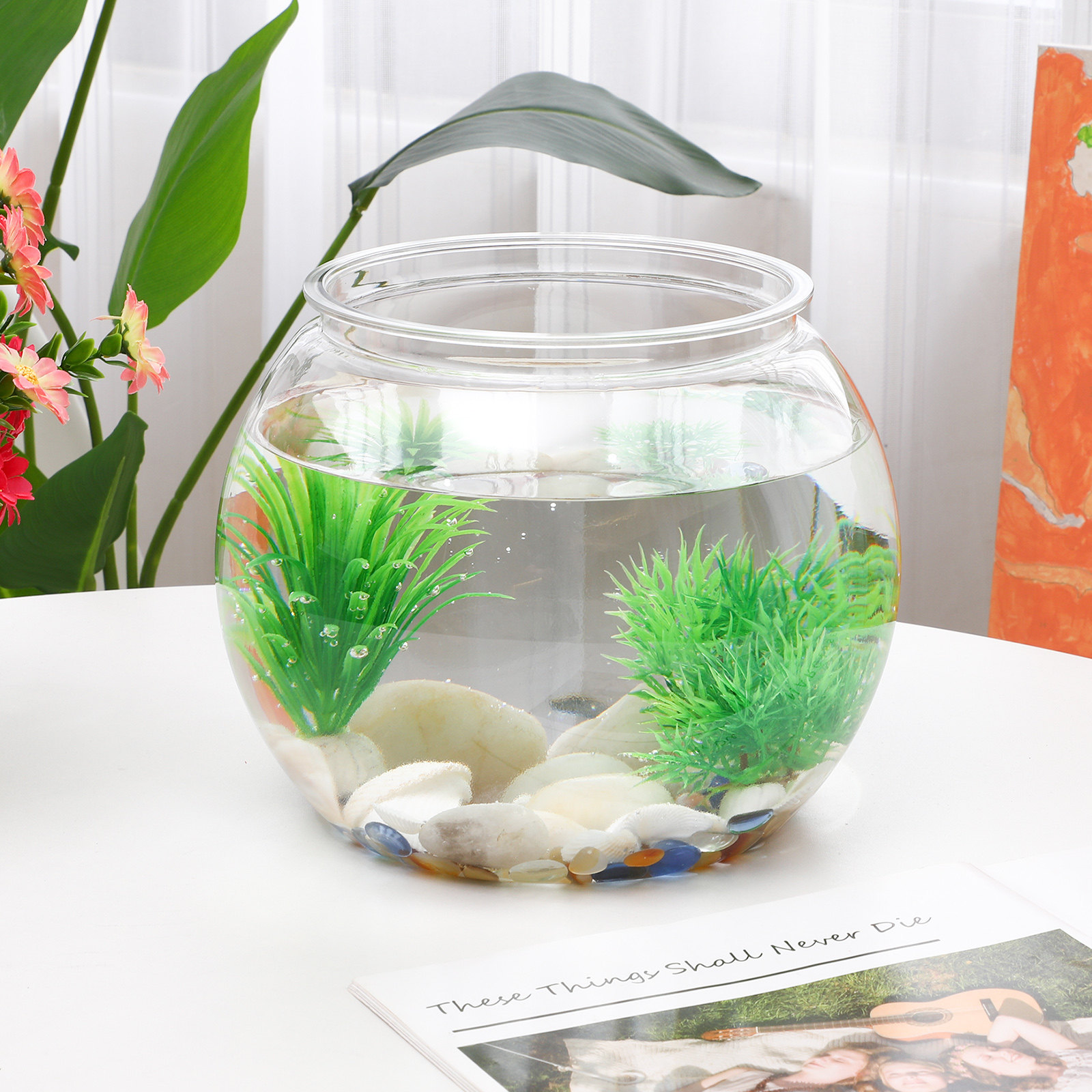 Anti-Falling Plastic Fish Bowl - Planted Aquarium For Goldfish recension och pris