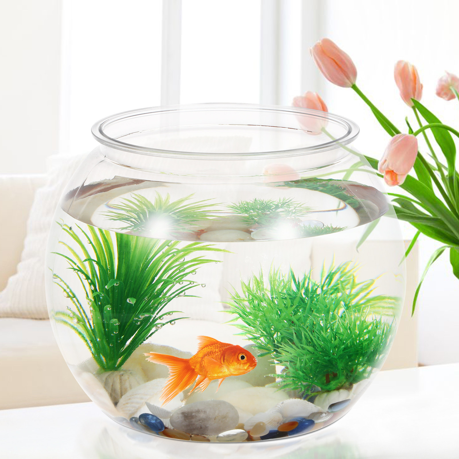 Anti-Falling Plastic Fish Bowl - Planted Aquarium For Goldfish recension och pris